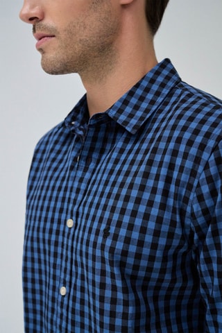 Chemise slim - Noir et bleu