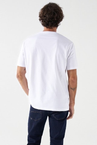 T-shirt - Bleu, orange et blanc