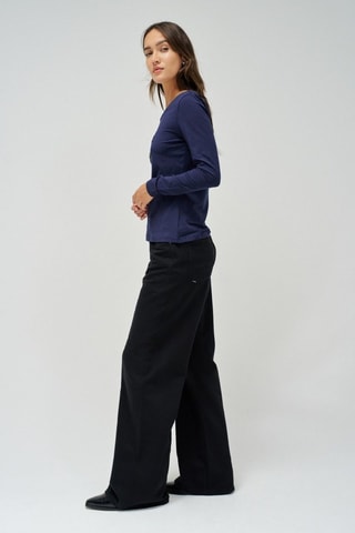 T-shirt slim - Blanc et bleu
