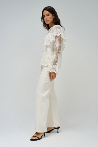Blouse regular en dentelle - Blanc