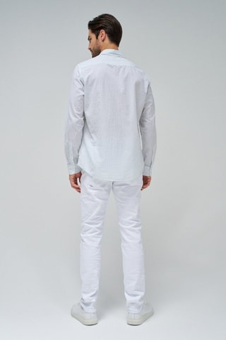 Chemise regular - Blanc et bleu