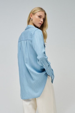 Chemisier loose en jean - Bleu