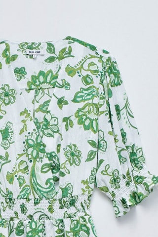 Robe courte - Blanc et vert