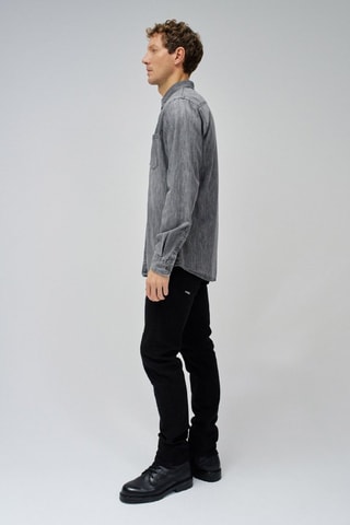 Chemise regular en jean - Gris