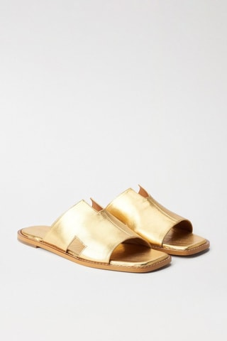 Mules en cuir - Doré