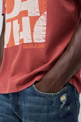 T-shirt regular - Blanc et rouge