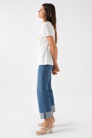 T-shirt regular - Blanc, vert et jaune