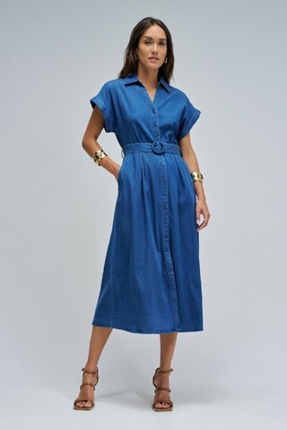 Robe chemise  jean - Bleu