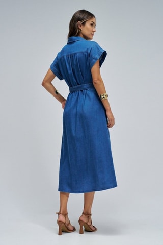Robe chemise  jean - Bleu
