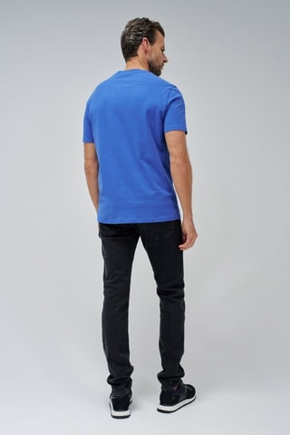 T-shirt slim - Blanc et bleu