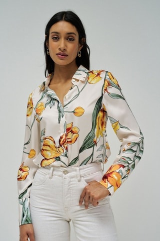 Chemisier regular - Beige et jaune