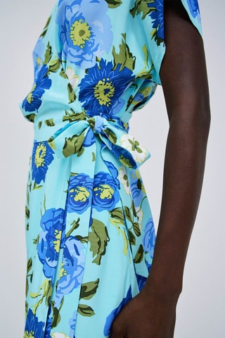 Robe portefeuille regular - Bleu, vert et jaune