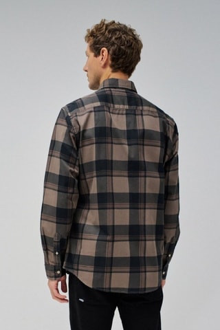 Chemise regular - Noir et beige