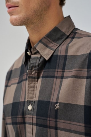 Chemise regular - Noir et beige