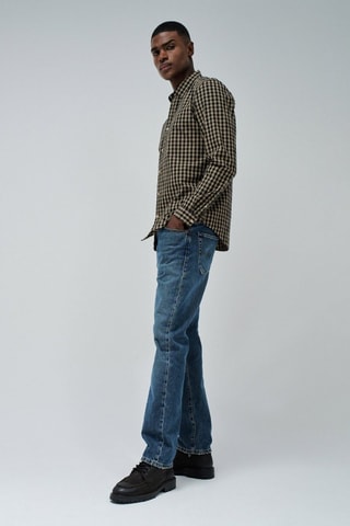 Chemise slim - Beige et vert