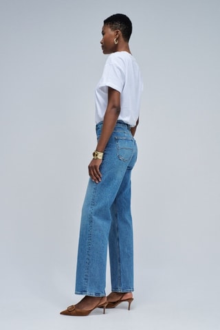 Jean regular taille haute - Bleu