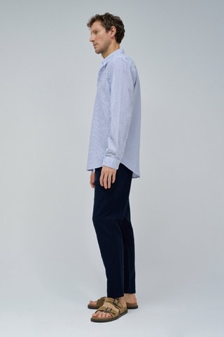 Chemise regular - Blanc et bleu