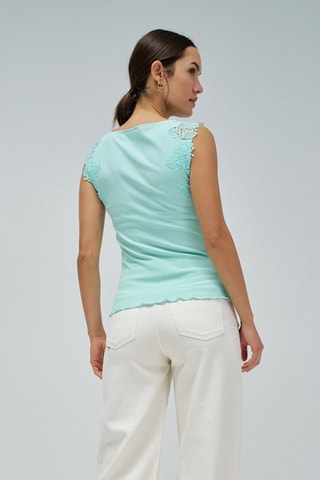 Top slim sans manches - Bleu