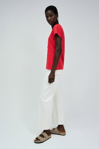 T-shirt slim - Rouge, vert et rose