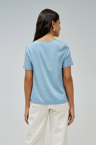 Blouse regular en jean - Bleu