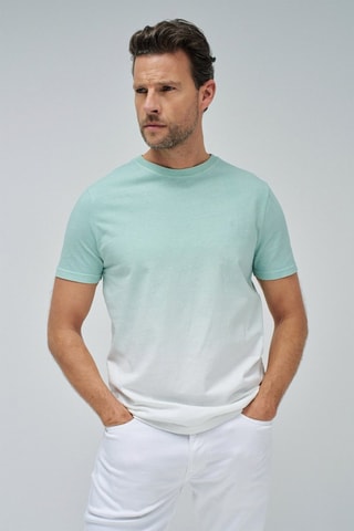 T-shirt slim tie and dye - Blanc et vert