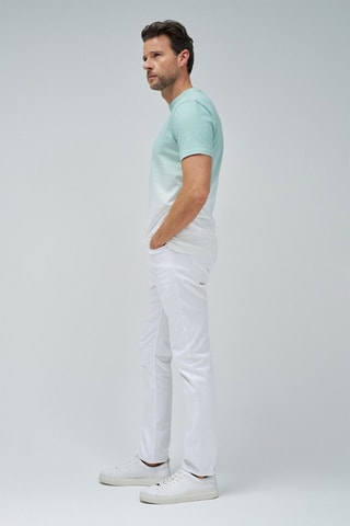 T-shirt slim tie and dye - Blanc et vert