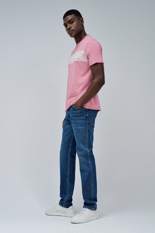 T-shirt slim - Blanc et rose