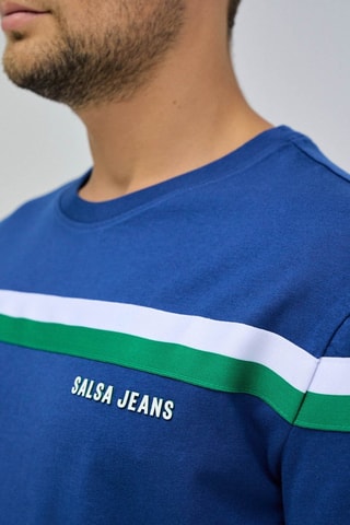 T-shirt regular - Blanc, bleu et vert