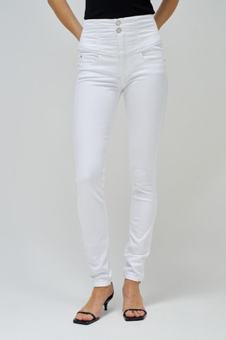 Jean skinny taille haute - Blanc