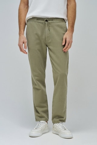 Pantalon casual en lin - Vert