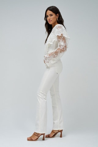Pantalon bootcut - Blanc
