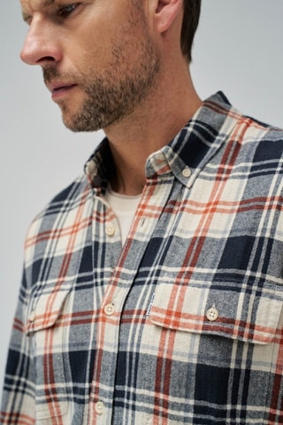 Chemise regular - Beige et bleu