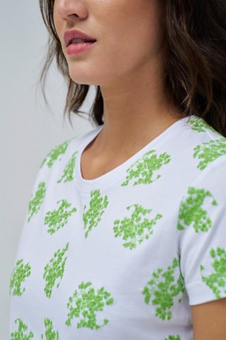 T-shirt slim - Blanc et vert