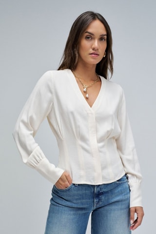 Blouse slim - Blanc