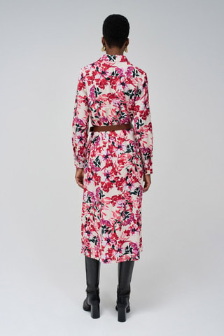 Robe chemise regular - Blanc, rouge et rose