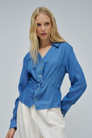Blouse regular - Bleu