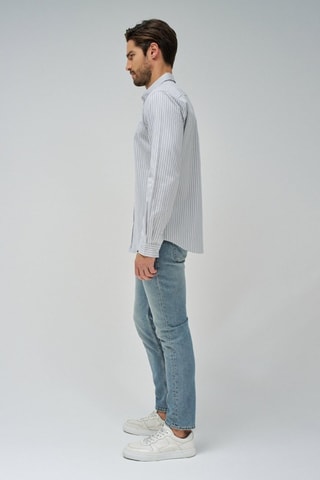 Chemise slim - Blanc et gris