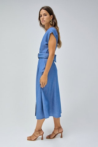 Robe chemise en jean - Bleu