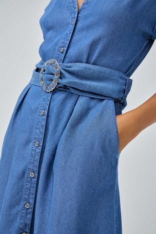 Robe chemise en jean - Bleu