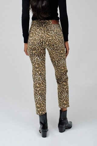 Jean 7/8 - Noir, beige et vert
