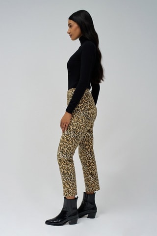 Jean 7/8 - Noir, beige et vert