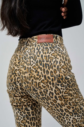 Jean 7/8 - Noir, beige et vert