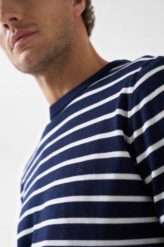 Pull regular en laine - Bleu