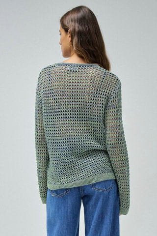 Pull regular - Bleu et vert