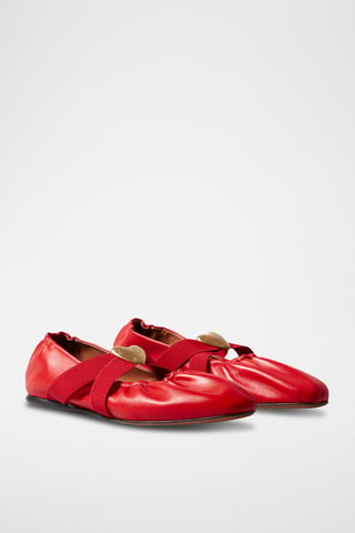 Lamsleren Ballerina's - Rood