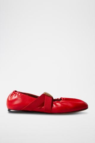 Lamsleren Ballerina's - Rood