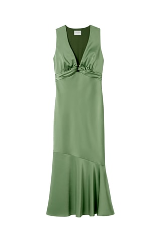 Mouwloze midi-jurk. - Groen