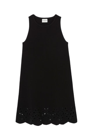 Mouwloze trapezium jurk - Zwart