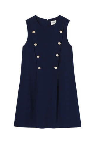 Mouwloze trapezium jurk - Marineblauw