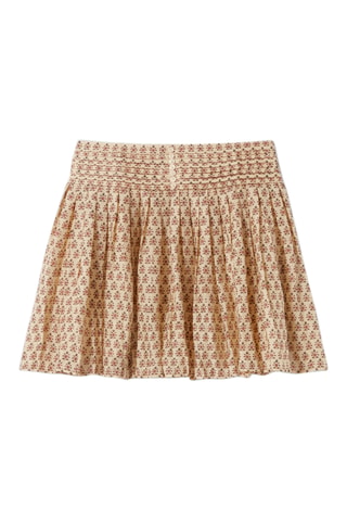 Ramie Minirok met Ruches - Beige